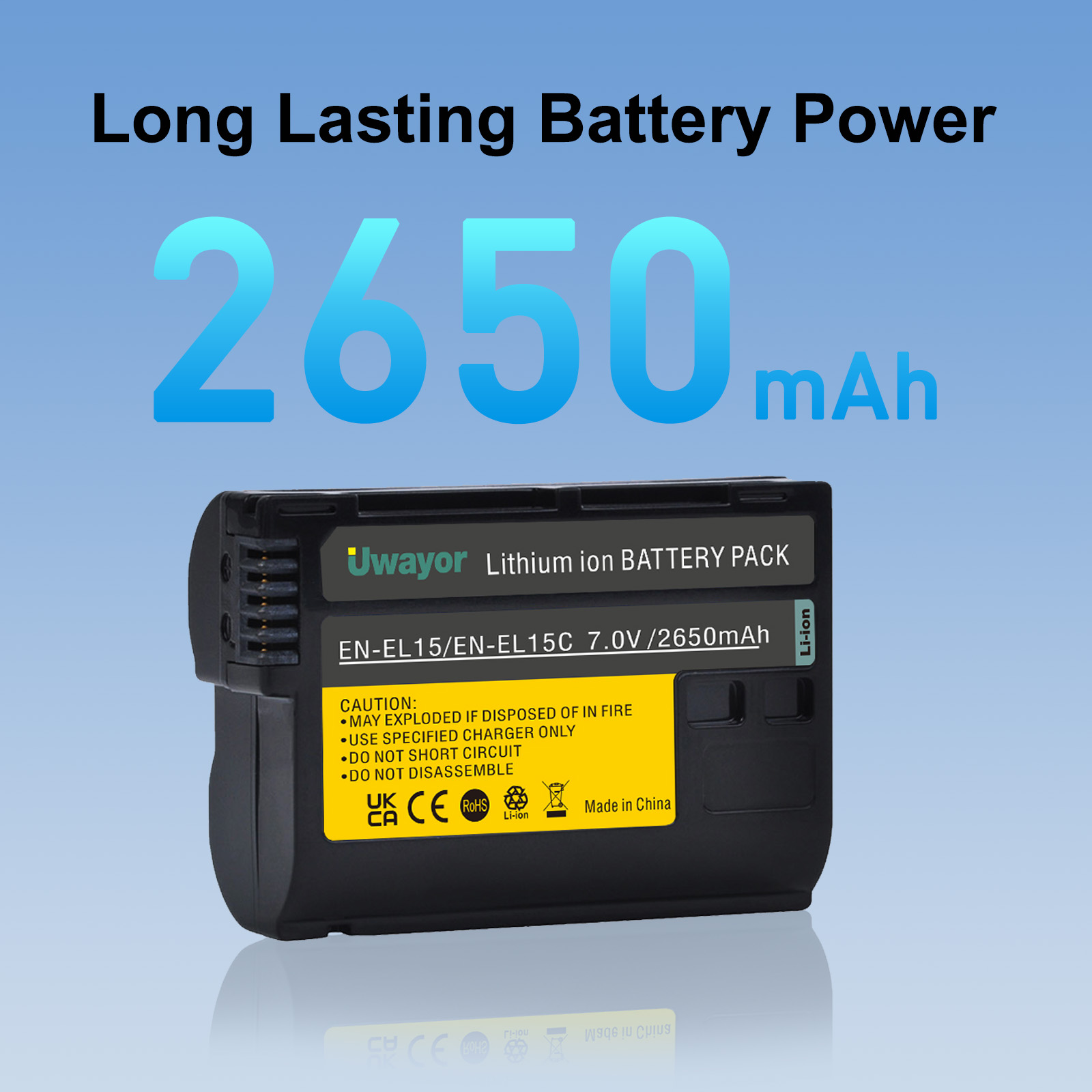 Nikon Camera Z6 Iii - Bateria Uwayor ENEL-15/ENEL15C de 2650mAh com