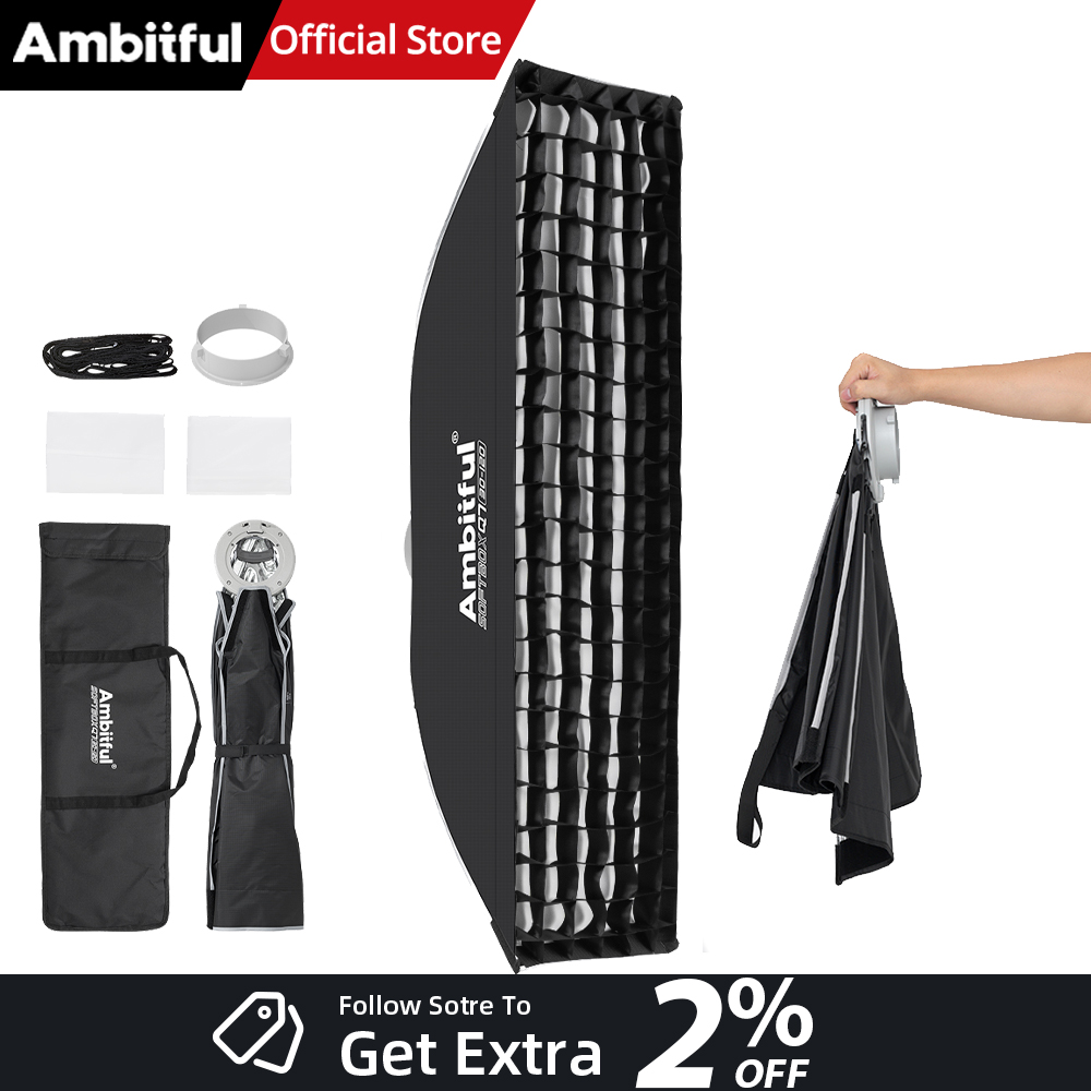 Photography Kit Pro - AMBITFUL Q7-II 30*120cm Softbox Retangular com