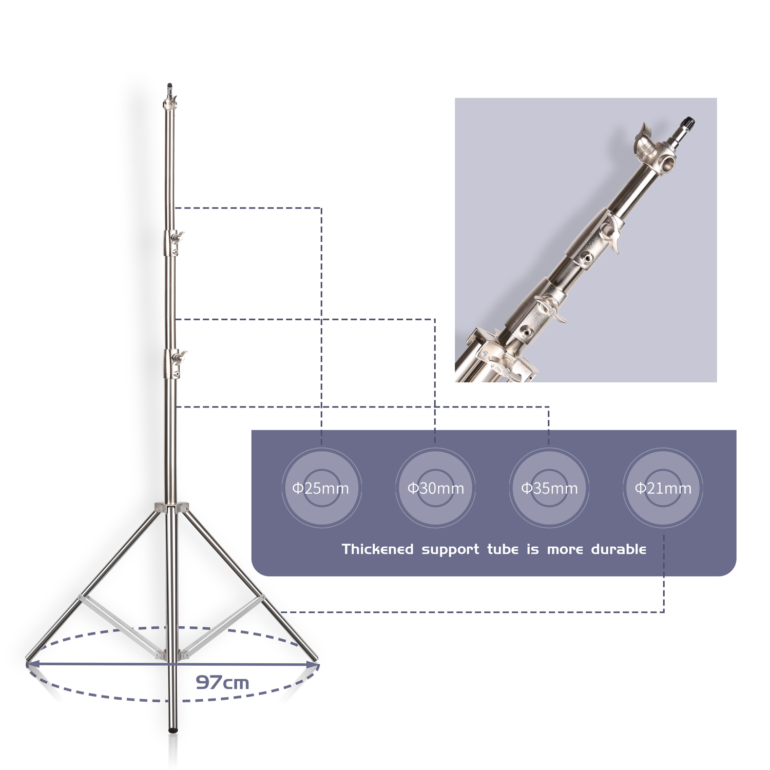 Sh 2.8m suporte de luz de aço  - Photography Kit Pro avaliação e preço