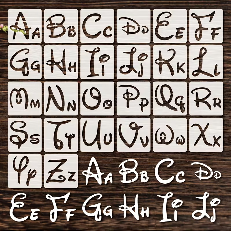 Conjunto de estêncil de alfabe - Photography Font avaliação e preço