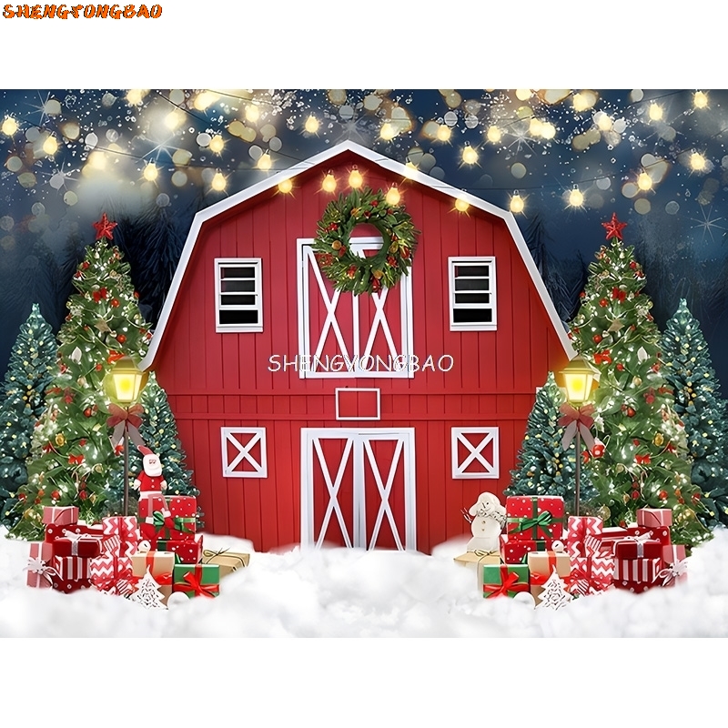 Árvore de natal com caixas de  - Photography Backdrop Muslin avaliação e preço