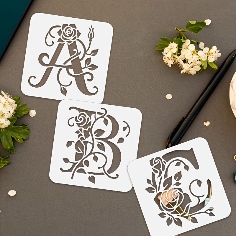 36PCS Estênceis de Alfabeto Fl - Photography Font avaliação e preço