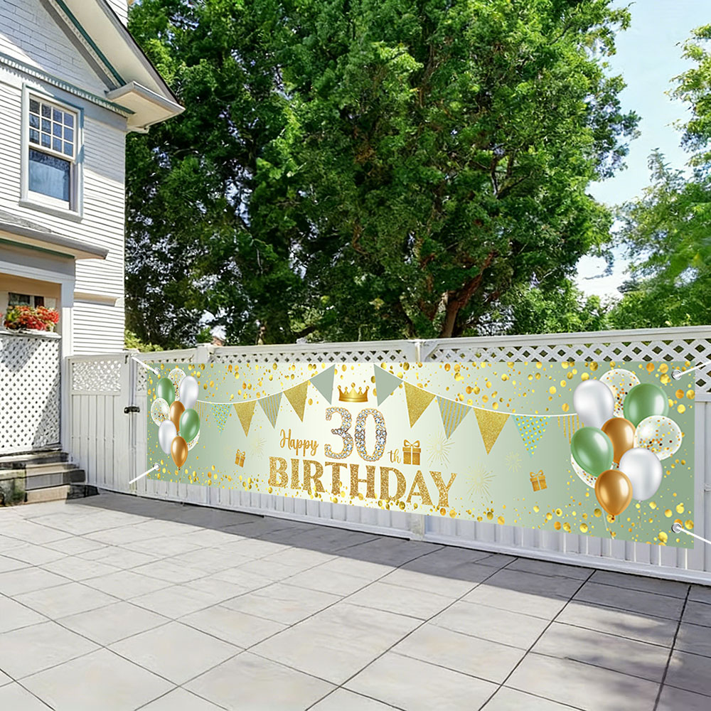Banner de Aniversário Verde Do - Photography Aesthetic avaliação e preço